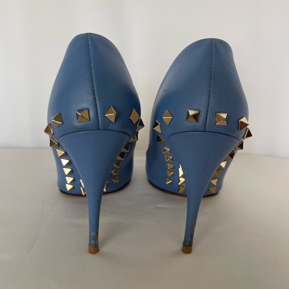 Authentic Valentino Garavani Blue leather Rockstud heels size 40 - Picture 6 of 16